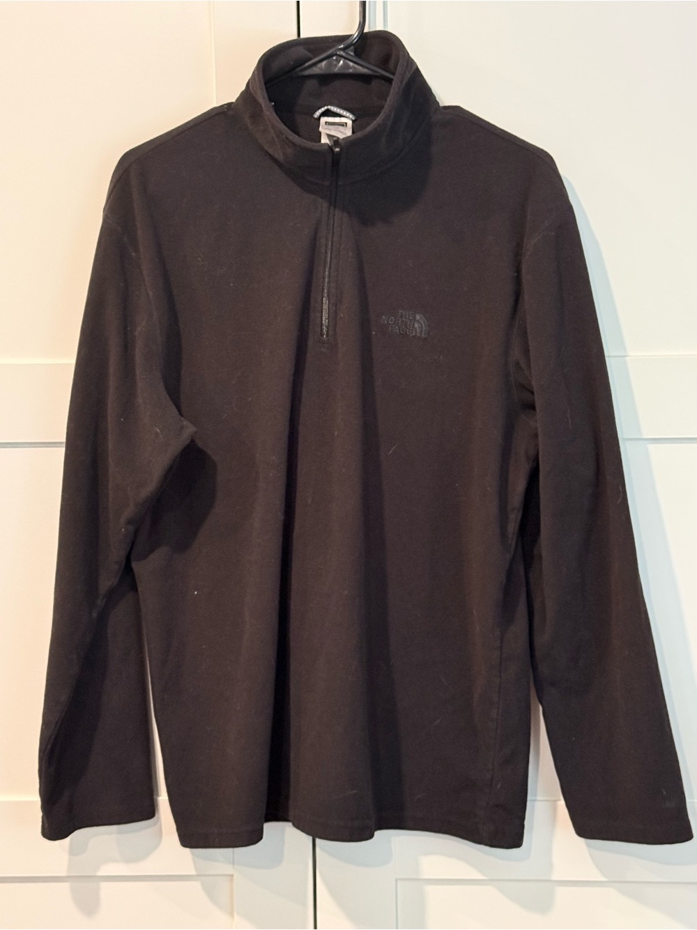 North Face Black 1/4 Zip Fleece - L